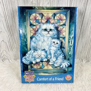 Master Pieces Fluffy Persian Cat Puzzle 550 pieces Comfort of a Friend NWT gift